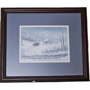 Art Print by Fred Thrasher "Country Christmas" - Limited Edition Framed - 8X10"